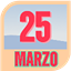 Giorno calendario 25 MARZO